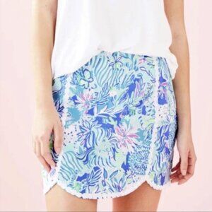 Lilly Pulitzer Patty Skort in Coastal Blue Lion Around size 10 NWT